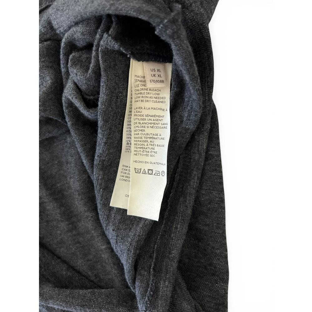 Free People We The Free Natasha Top XL Gray Slub Knit Ruched Long Sleeve Boho - Picture 10 of 12
